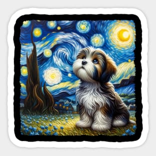 Starry Havanese Portrait - Dog Portrait Sticker